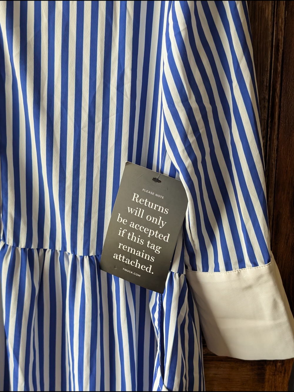 NWT Tuckernuck Hayes Striped Collared Mini Dress L Blue White Nautical Preppy - Picture 3 of 9